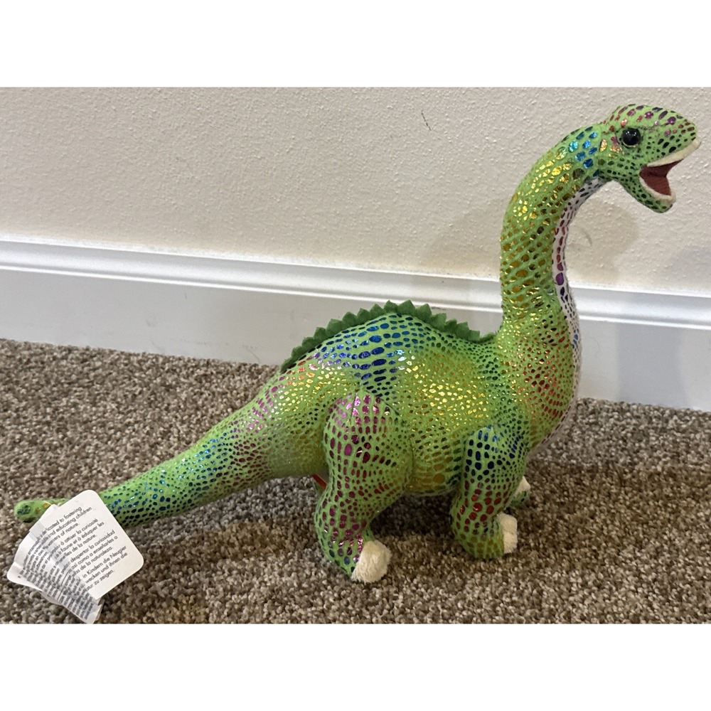 Wild Republic Plush Dinosaur Diplodocus Mini New w/ Tag  Multicolor Shiny Cute!